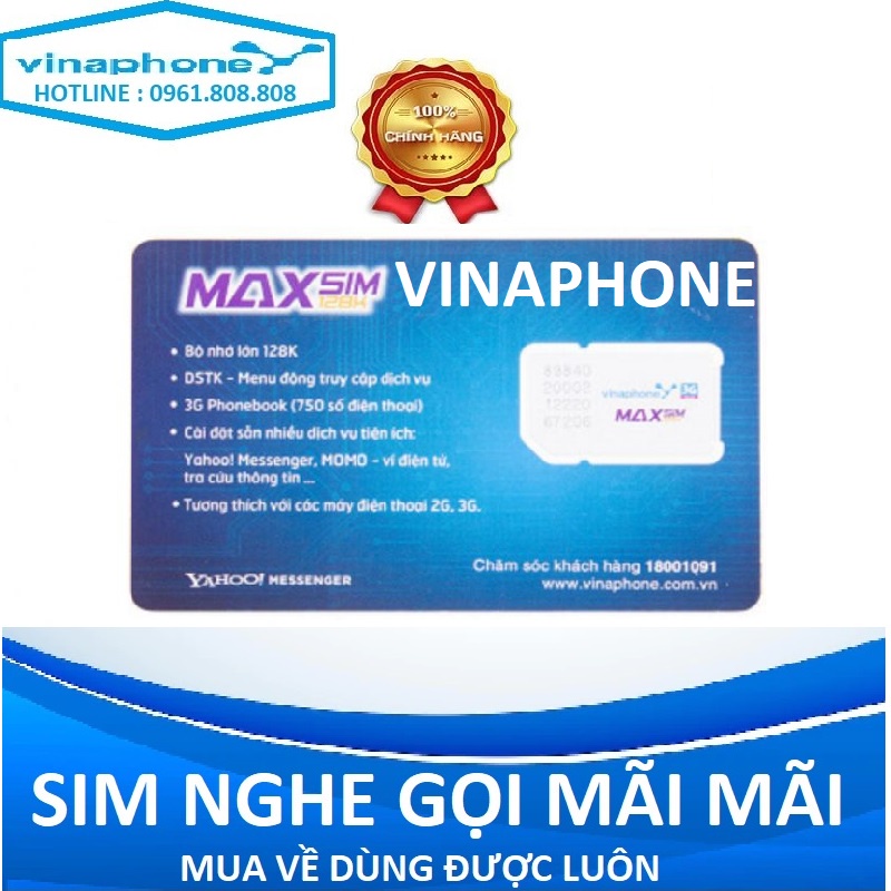 Sim vinaphone nghe gọi nhắn tin tạo tài khoản nhận mã otp