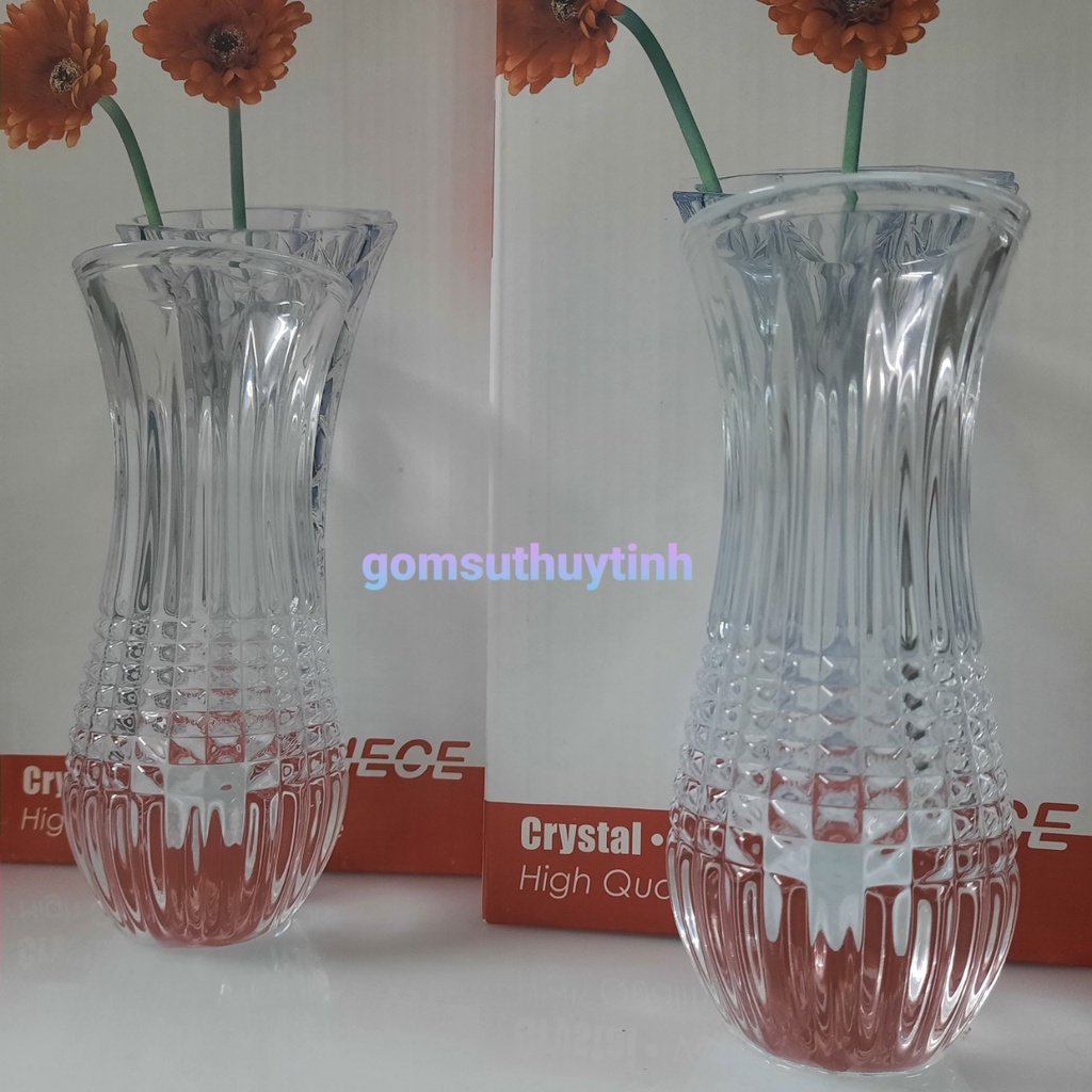 Bình bông thủy tinh, lọ cắm hoa nhỏ xinh cao 15cm, dày nặng chất lượng