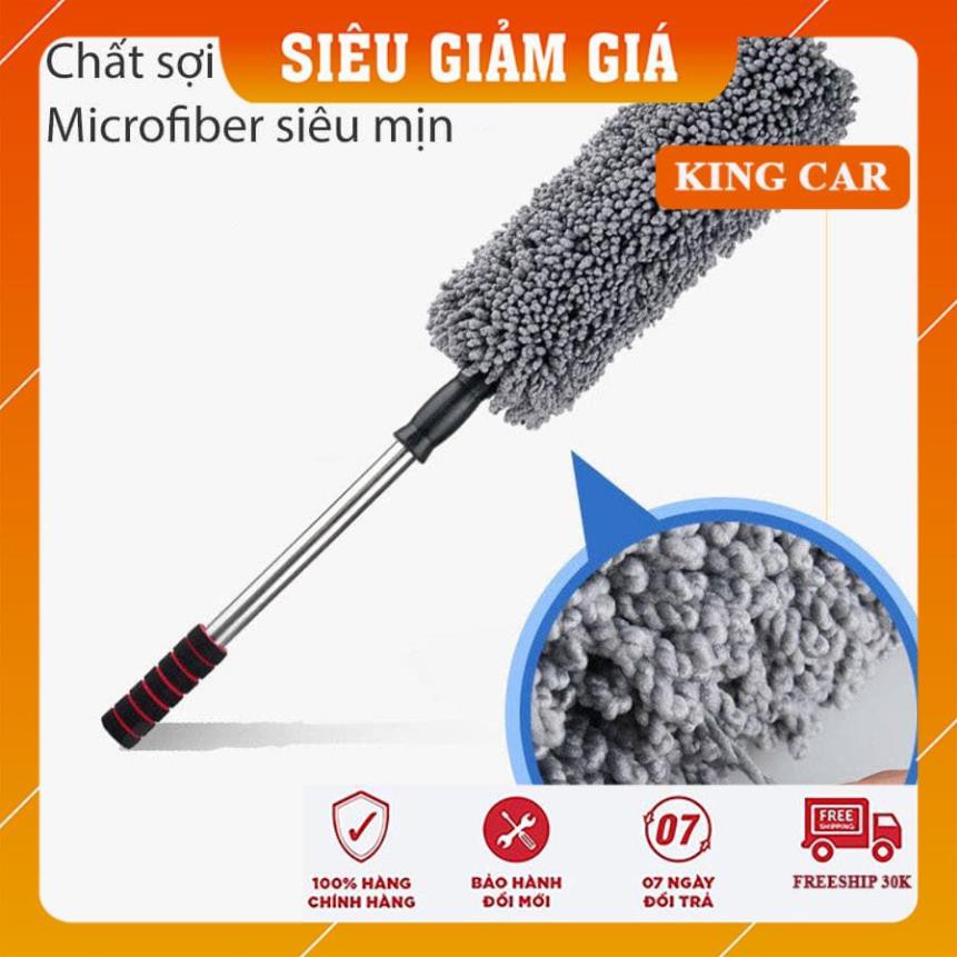 Chổi lau bụi nội thất xe hơi sợi dầu, chổi lau bụi cán co rút tiện lợi - Có video - Shop KingCar