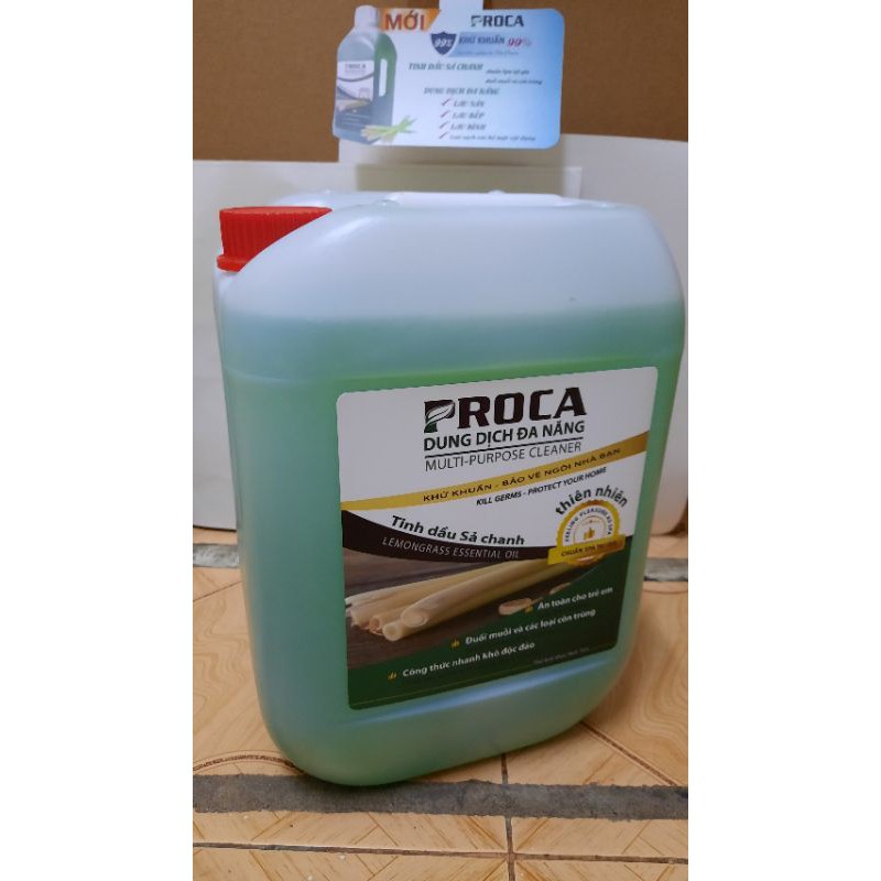 Dung dịch đa năng PROCA tinh dầu sả chanh thiên nhiên can 10 lít - tiết kiệm 131k