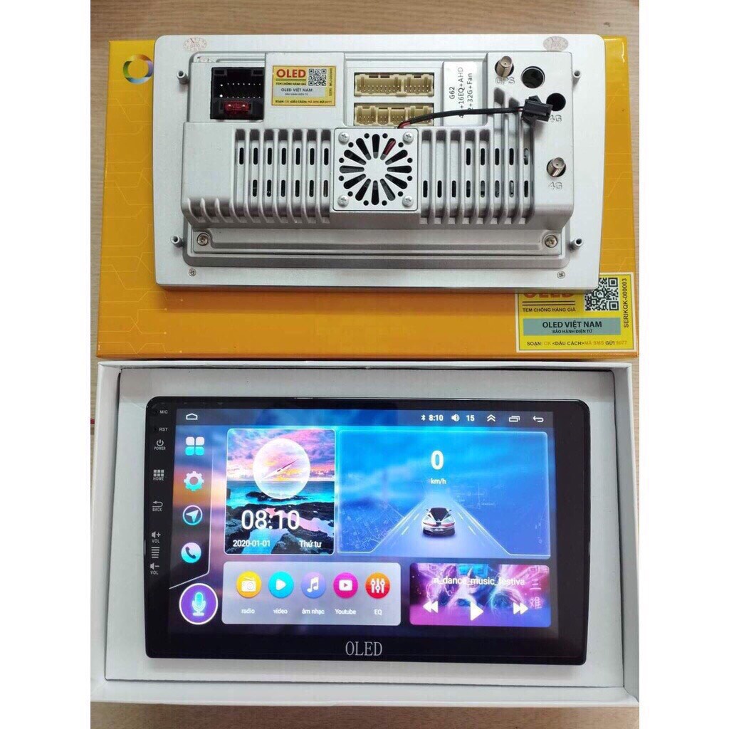 Màn Hình Android OLED C2 New Chip 8X có quạt tản nhiệt Theo Xe Mazda 3 2010 - 2014, 9 inch kèm dưỡng và jack nguồn zin