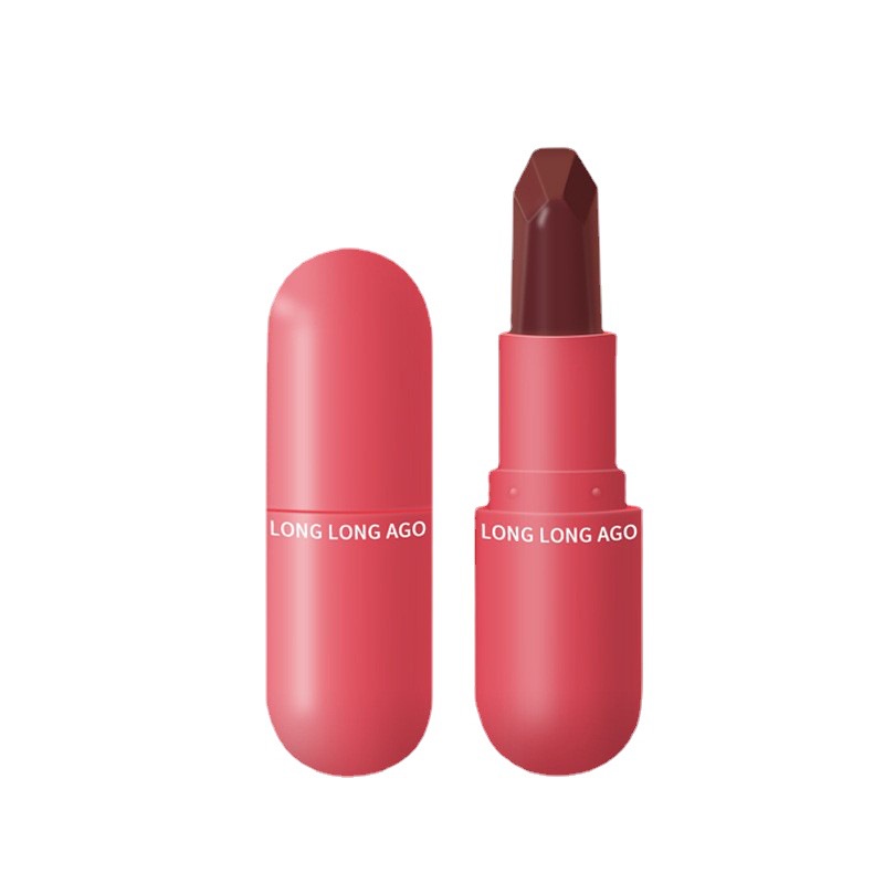 Son Môi Mini Màu Nhung Lì Mịn Mượt Kháng Nước Không Dính Cốc Dưỡng Ẩm Lâu Trôi Hình Viên Thuốc Con Nhộng