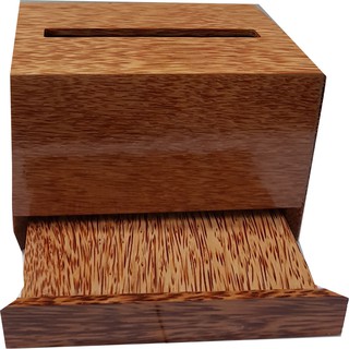 Hộp khăn giấy chữ nhật gỗ dừa ( khe vuông)