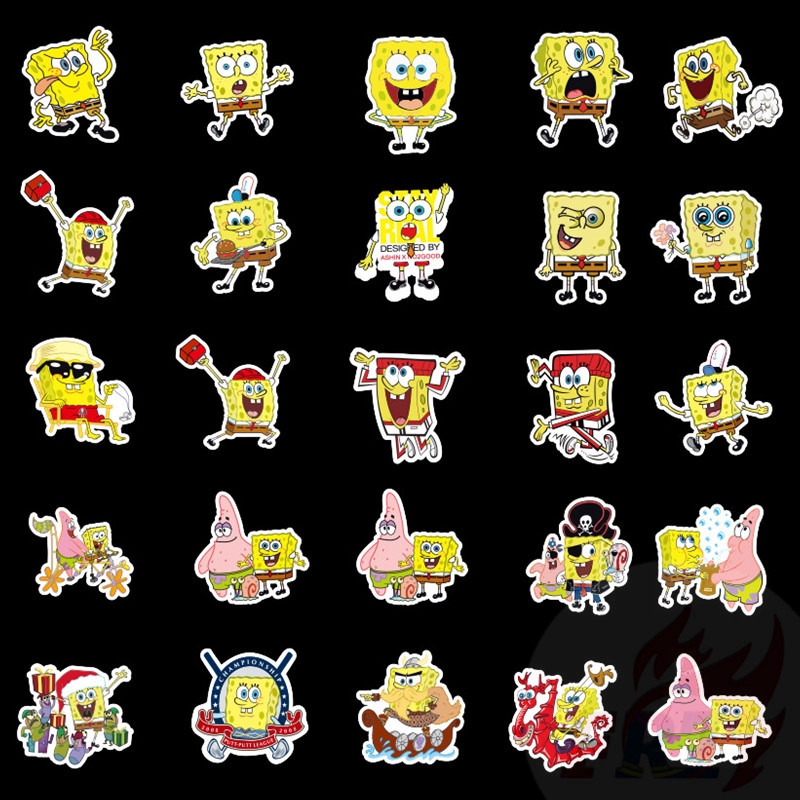 100Pcs/Set ❉ SpongeBob SquarePants - Series A Cartoon TV Shows Stickers ❉ DIY Fashion Decals Doodle Stickers