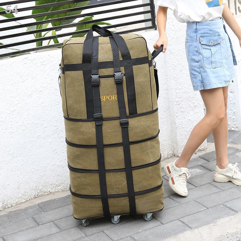 （Hộp kéo）Gấp không thấm nước 158 túi ký gửi hàng canvas hành lý dung tích lớn có bánh xe du lịch di chuyển