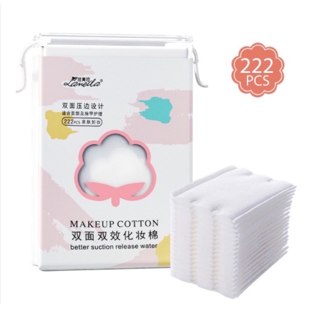 Bông Tẩy Trang Lameila, Bông tẩy trang 222 miếng, Cotton 3 Lớp Mềm Mịn