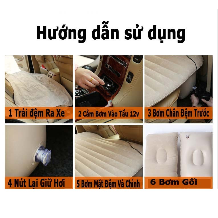 nệm hơi ô tô màu đen