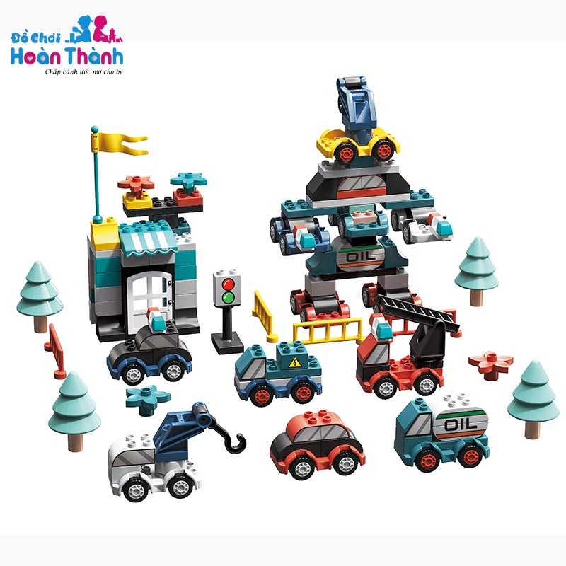 Bộ xếp hình Duplo khối trượt,lâu đài,con vật,ô tô,ngôi nhà,