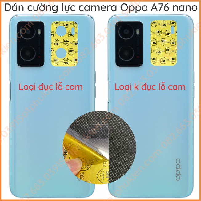 Dán cường lực camera Oppo A76 dẻo nano, trong suốt