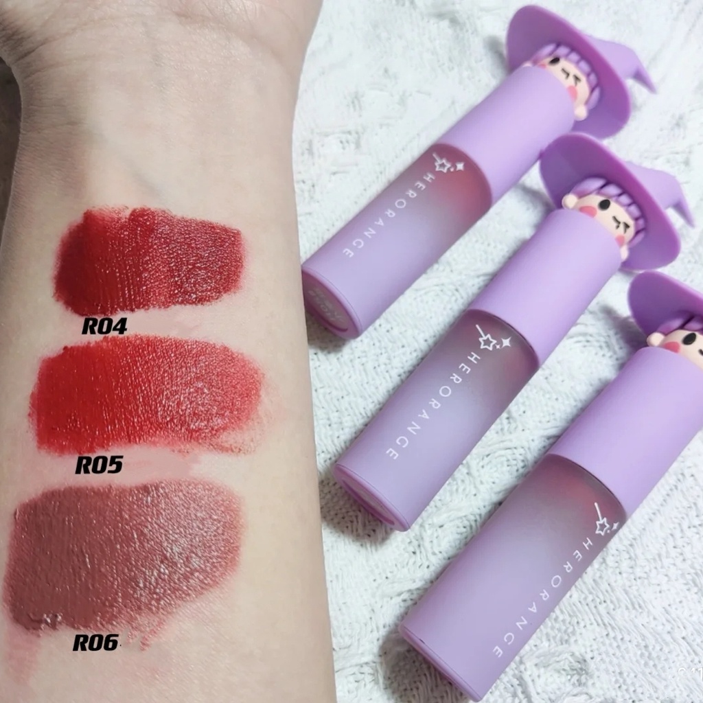 Son kem lì HERORANGE phù thủy nhỏ Playful Witch Soft Mist Lip Glaze căng mọng mịn môi HERO25