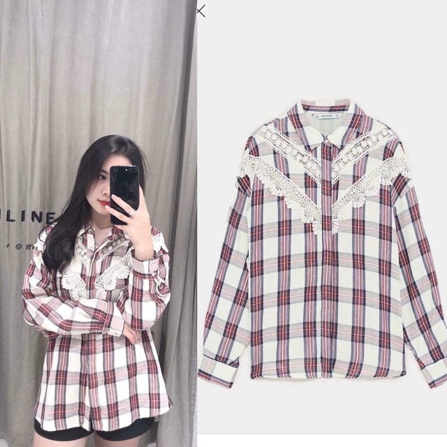 Sơmi zara kẻ