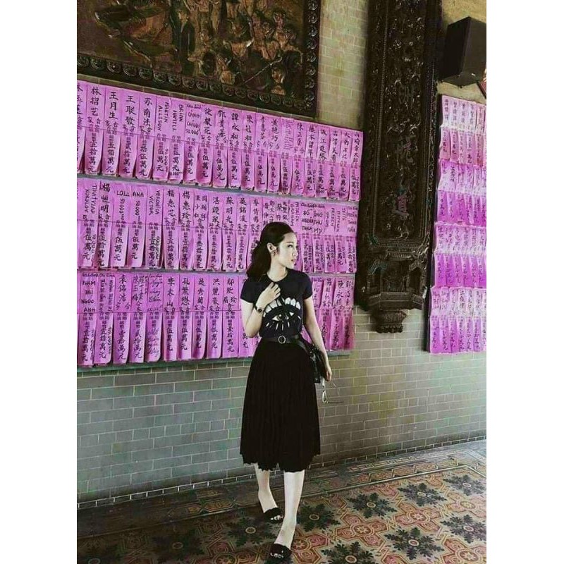 [RẺ VÔ ĐỊCH] Chân Váy Dài Dập Ly, Chân Váy Midi Ulzzang Màu Đen