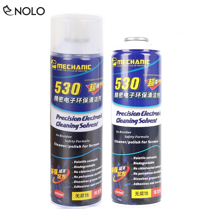 Chai Xịt Vệ Sinh Mechanic 530 Làm Sạch Board Mạch Điện Màn Hình Máy Ảnh Đồ Điện Tử Dung Tích 550ml