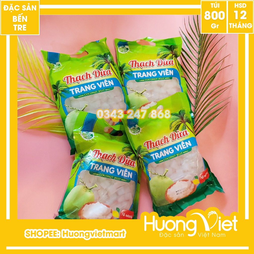 Thạch dừa Bến Tre chính gốc thanh mát 1kg, thạch dừa giải nhiệt mùa nóng, đặc sản Bến Tre, đồ ăn vặt Sài Gòn