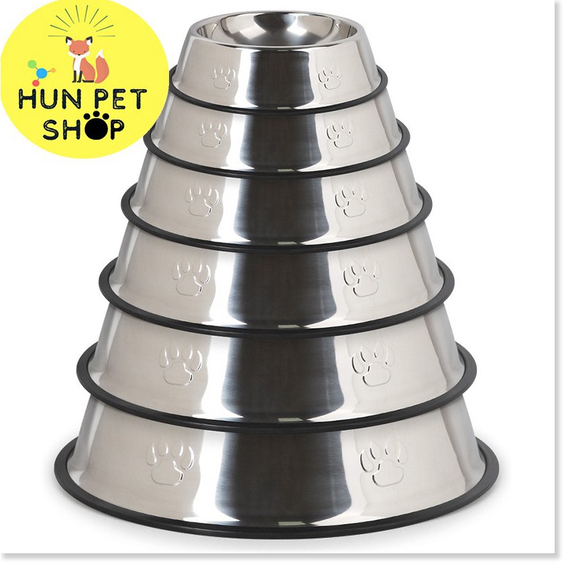 [XẢ HÀNG] Bát Đựng Thức Ăn Inox Không  Màu Cho Chó Mèo - HUNPET SHOP