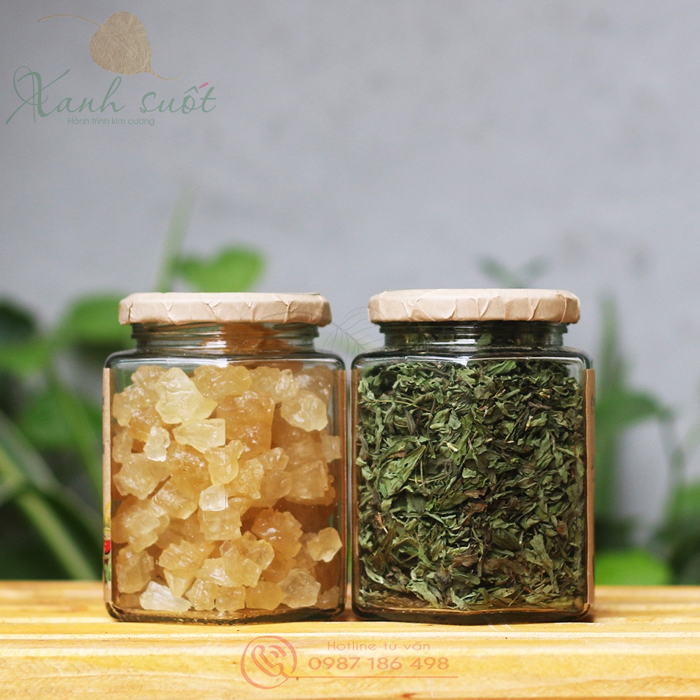 [Thái Minh] Đường Phèn Vàng- Cỏ Ngọt-  Tạo Ngọt Tự Nhiên, Không Hóa Chất- Rock Sugar- Stevia Leaves [Xanh Suốt]