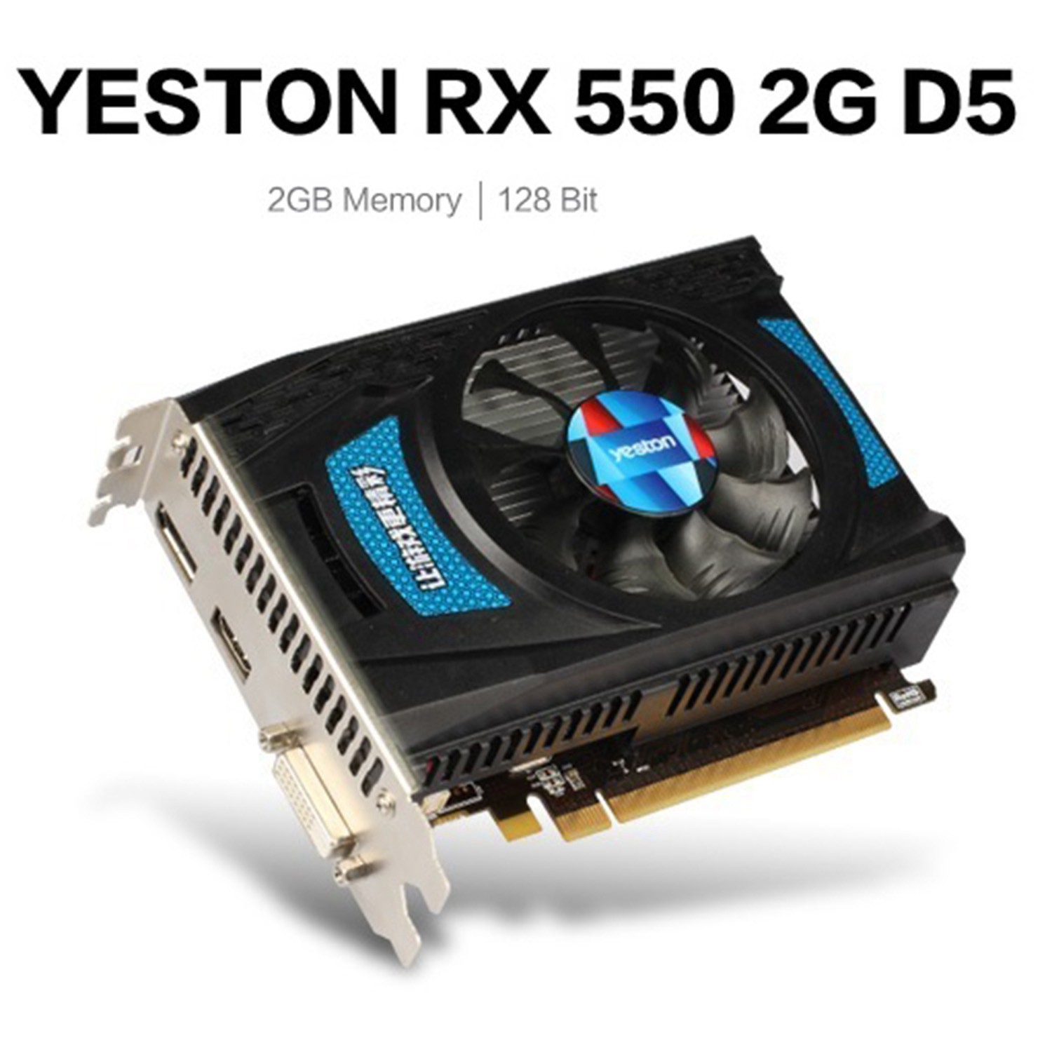 AMD Card Đồ Họa Yeston Rx550 2g D5 128bit 6000mhz Dp1.4Hdr + Hd2.0B + Dvi-D + Dp Cho Pc