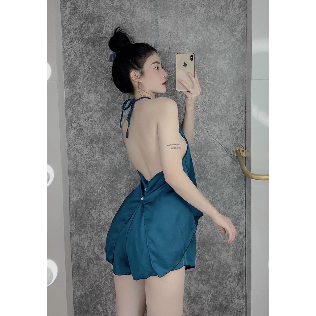 Đồ ngủ sexy 💋Freeship💋 Đồ ngủ sexy thêu hạc, áo yếm Freesize dưới 60kg | BigBuy360 - bigbuy360.vn