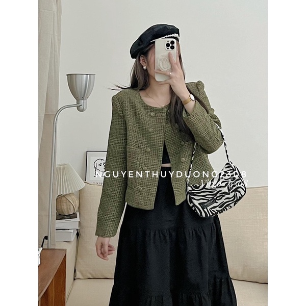 [NEW]ÁO KHOÁC DẠ KHUY ĐỒNG ÁNH KIM TUYẾN TIỂU THƯ