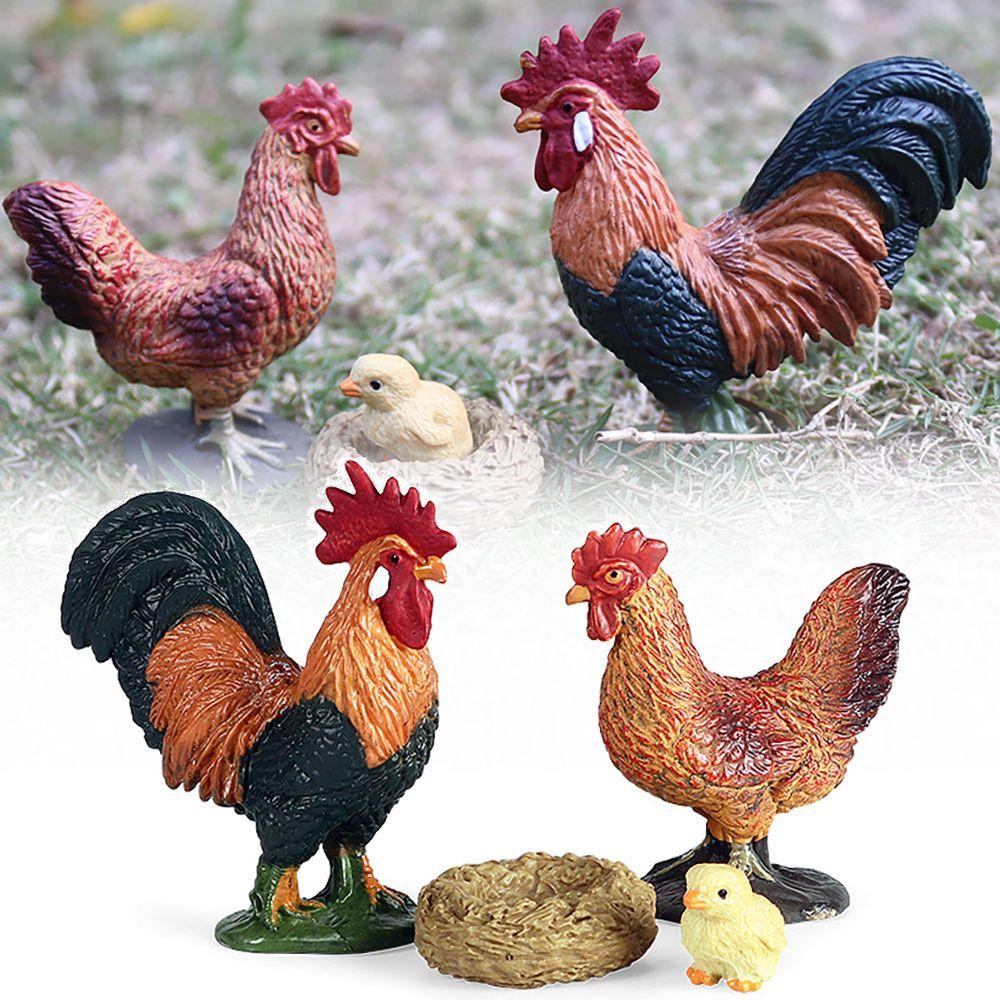 Mô Hình Đồ Chơi Gia Đình Gà Con Đánh Lửa Giáo Dục Cho Bé