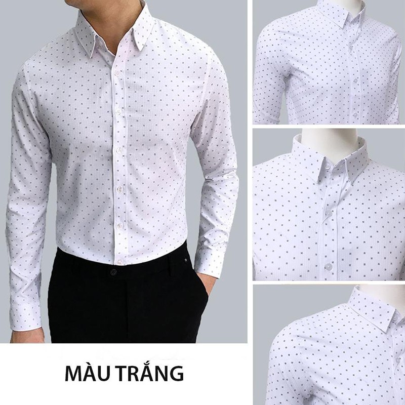 Áo Sơ Mi Nam Công Sở Dài Tay Chấm Bi, Áo Sơ Mi Nam Hàn Quốc Gấp Hộp Cao Cấp VNXK | BigBuy360 - bigbuy360.vn