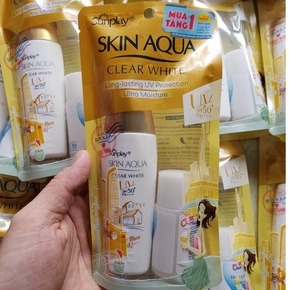Sữa chống nắng dưỡng trắng cho da dầu Sunplay Skin Aqua Clear White SPF 50, PA++++ 25g