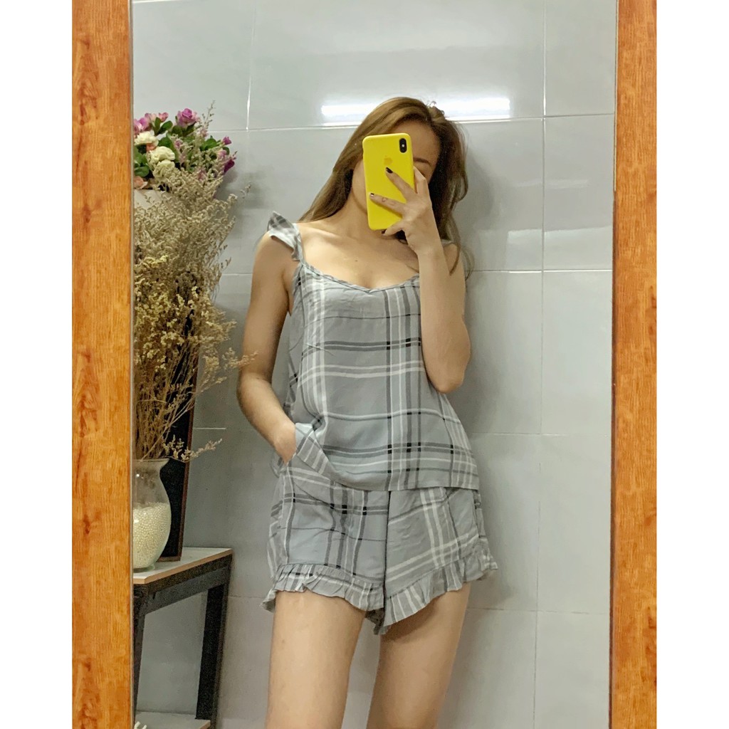 Bộ 2 dây mặc nhà sexy, đoof ngủ 2 dây Bigsize phong cách Châu Âu