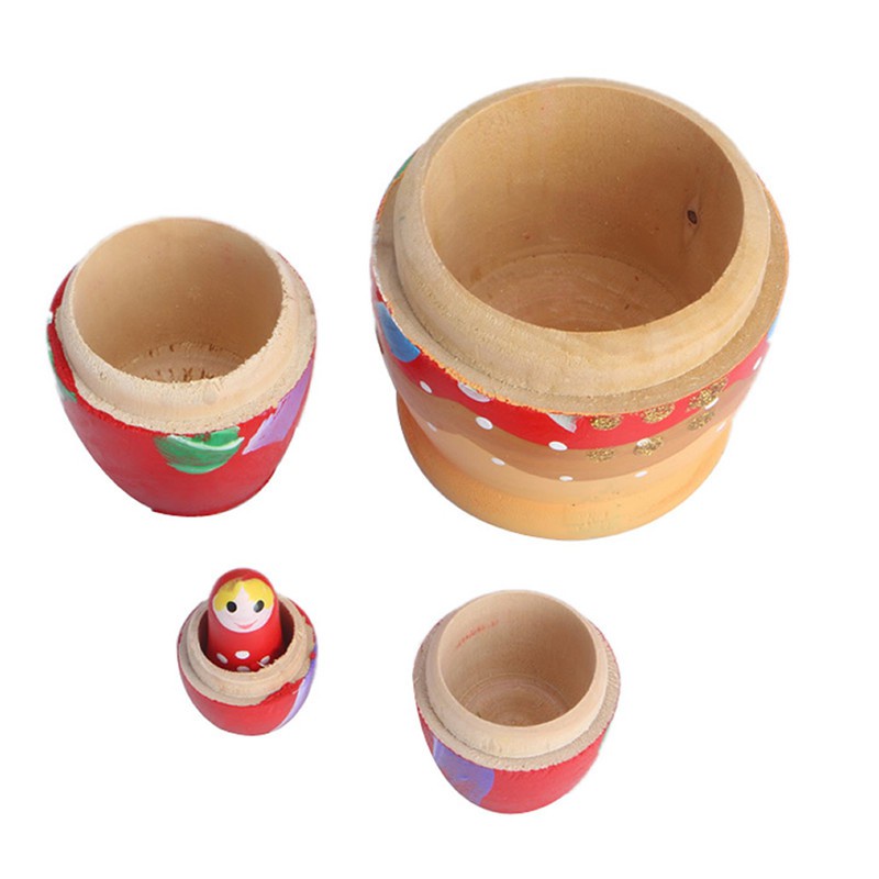 Bộ 5 Búp Bê Nga Matryoshka Bằng Gỗ Thiết Kế Độc Đáo