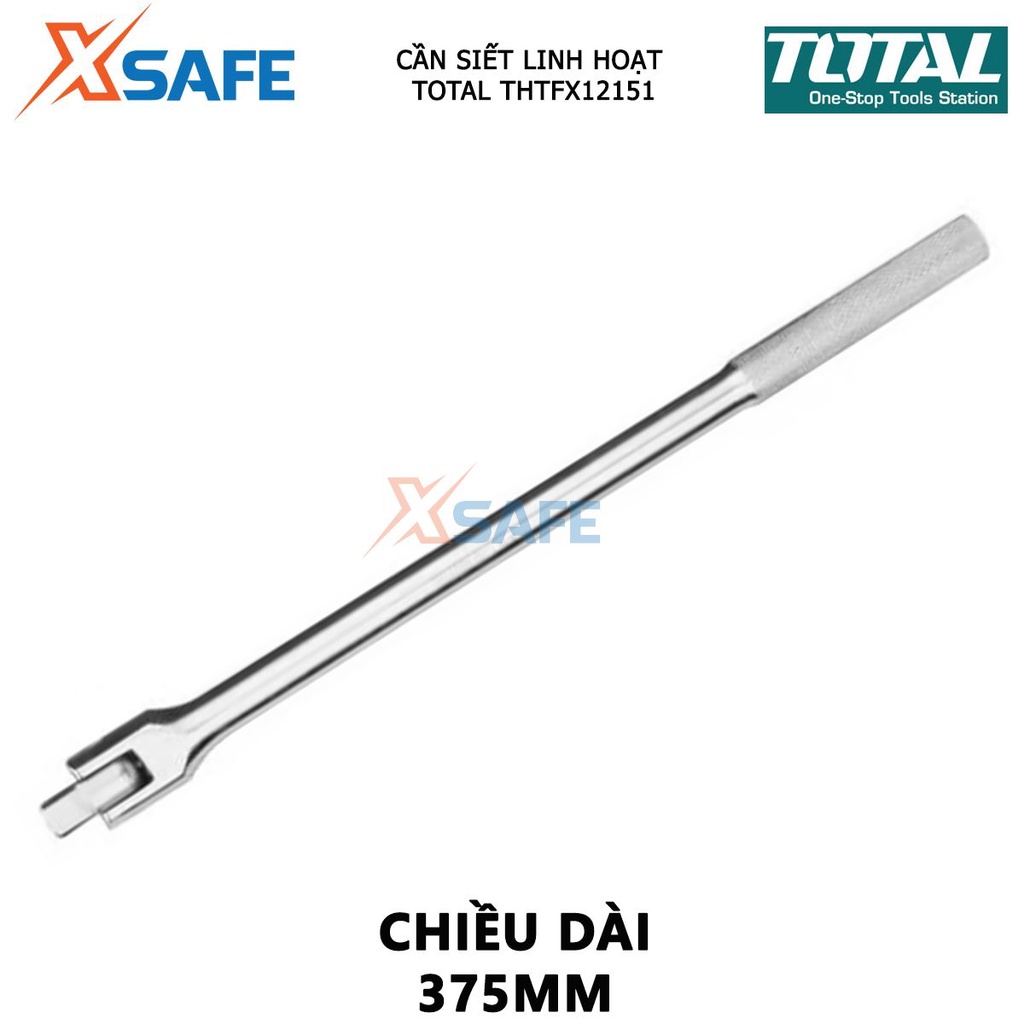 Cần siết lực linh hoạt 1/2 inch TOTAL THTFX12151 Cờ lê lực kích thước 1/2&quot;, Chiều dài 375mm, Chất liệu 50BV30