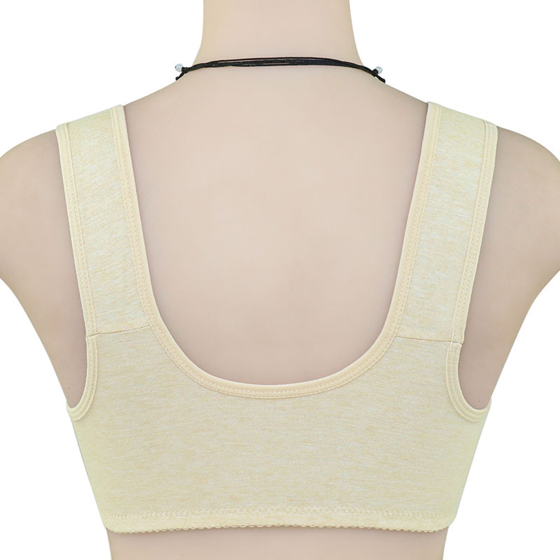 Áo bra cotton mềm mại gài khóa phía trước in họa tiết không gọng cho phụ nữ trung niên / người già có size lớn