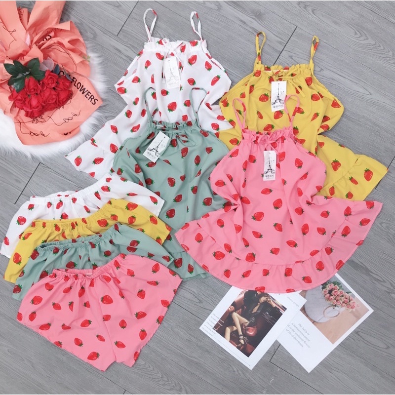 Set Bộ 2 Dây Nơ Dâu Tây