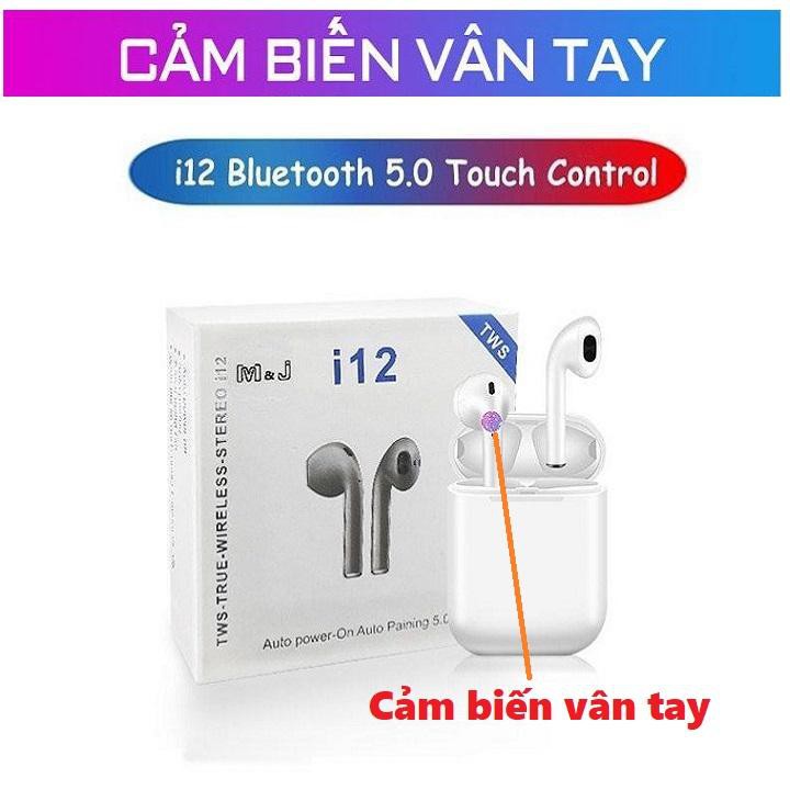 Tai Nghe Bluetooth mini i12 TWS Cảm Biến Vân Tay
