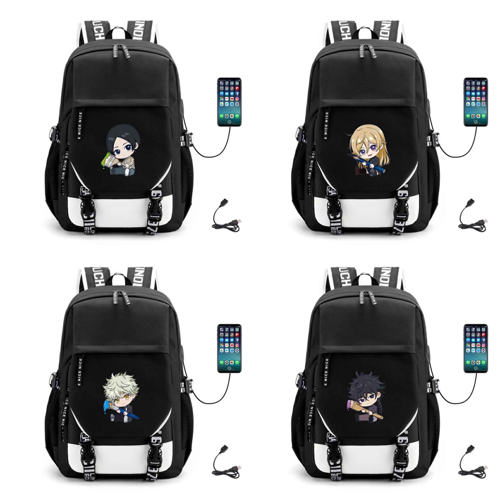Balo Khóa Trắng Vát in hình BLUE PERIOD anime chibi đi học tiện lợi
