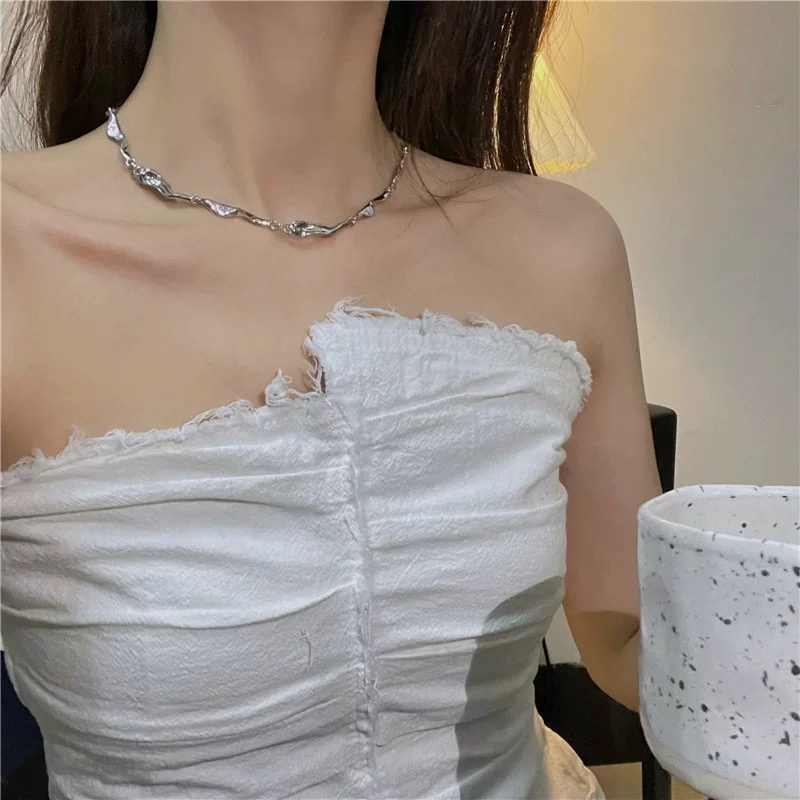 Vòng cổ Thép Titan Thiết Kế Đơn Giản Thời Trang Hàn Quốc Cho Nữ