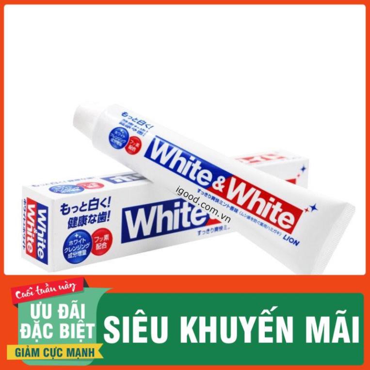 Kem đánh răng White and White Nhật Bản Lion 150g