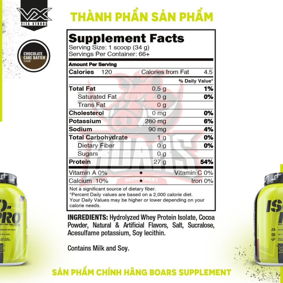 ISO PRO 5LBS - SỮA WHEY HYDROLYZED PROTEIN TINH KHIẾT (5 LBS)