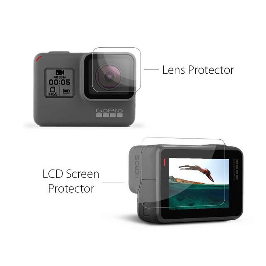 Bộ full kính cường lực cảm ứng GoPro 7 / 6 / 5 cho màn LCD và ống kính - KingMa chính hãng