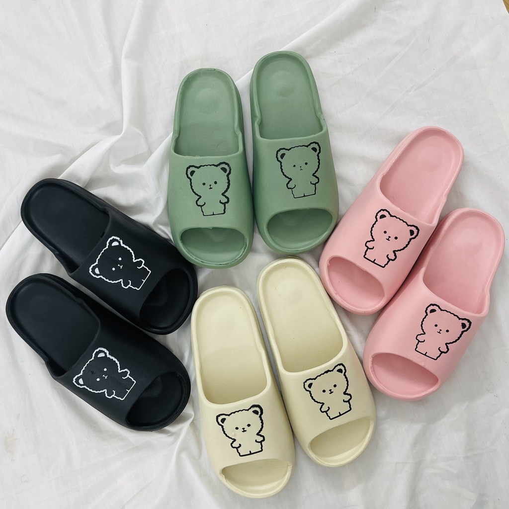 Dép Bánh mì Ulzang unisex hình gấu kute 2021