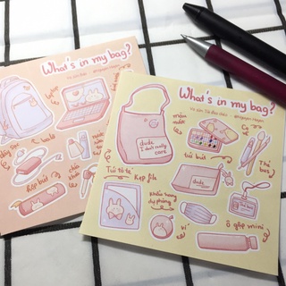 Sticker What's in my bag độc quyền vẽ bởi artist Huyền | Little Memory