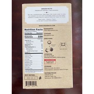 [HÀNG MỸ] MẮC CA ÚC MACADAMIA ORGIN NUTS (250g)
