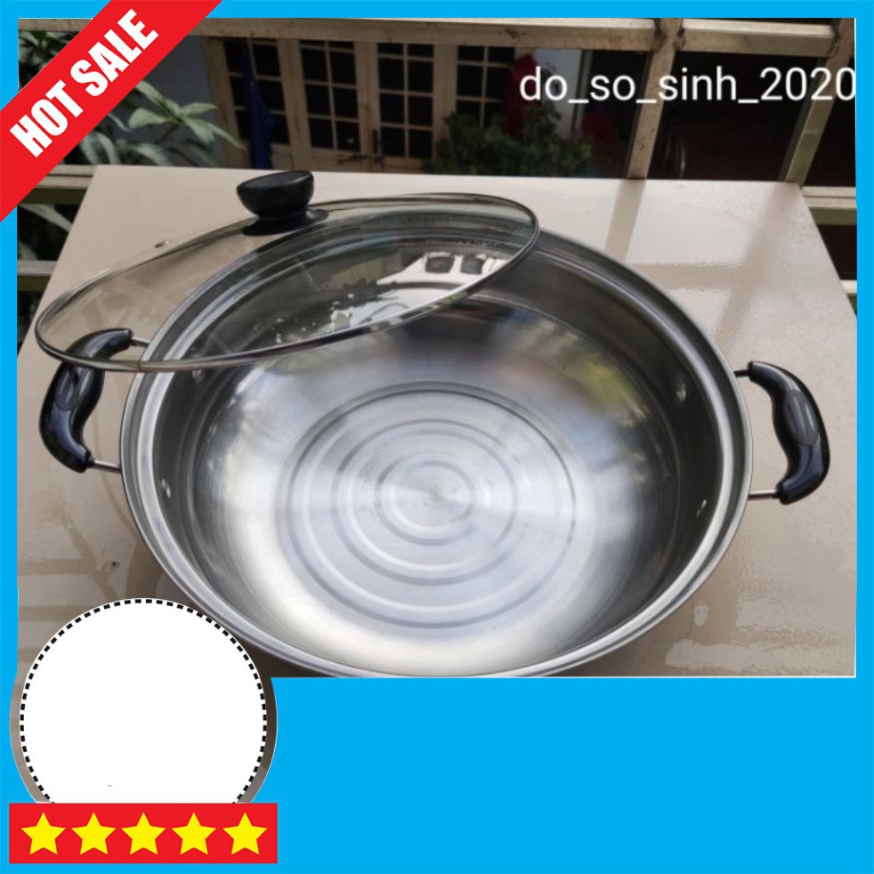 Xoong / Nồi inox nấu Lẩu 28cm FREESHIP Dùng cho mọi loại bếp