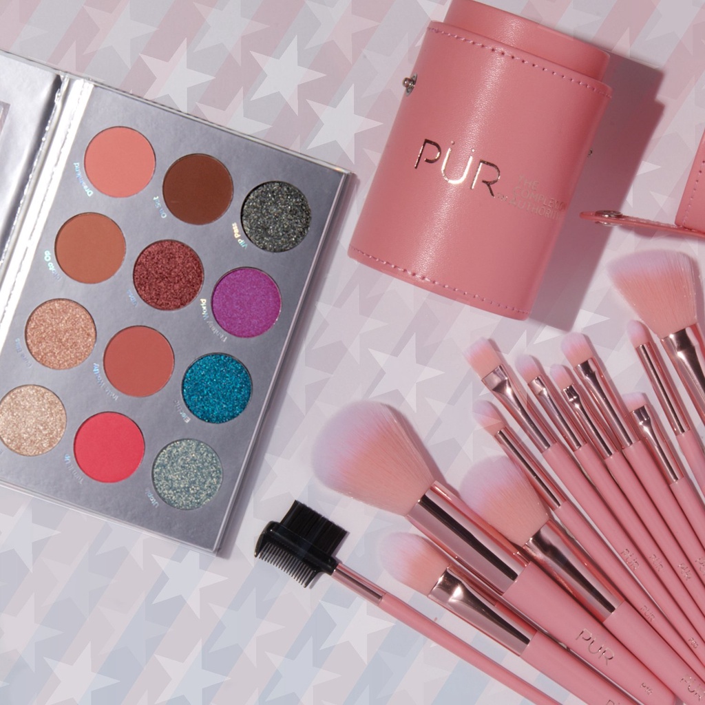 BỘ CỌ TRANG ĐIỂM 12 CÂY SIGNATURE TRAVEL ESSENTIALS 12 PIÊC CRUELTY FREE BRUSH SET WITH CUP CHÍNH HÃNG - 9403
