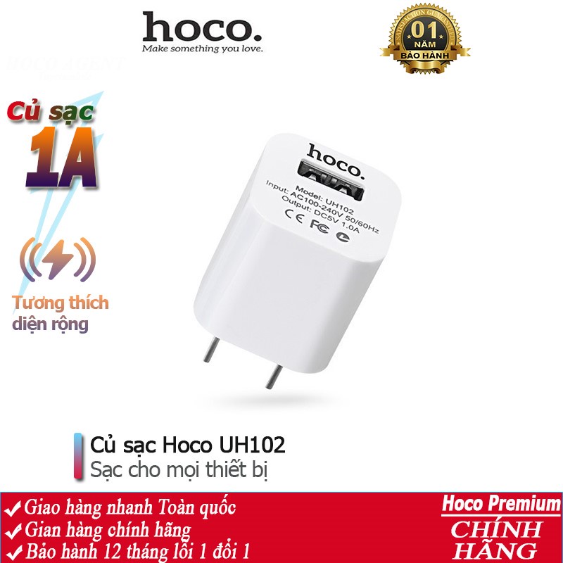 Củ sạc 1A Hoco UH102 sạc được nhiều thiết bị