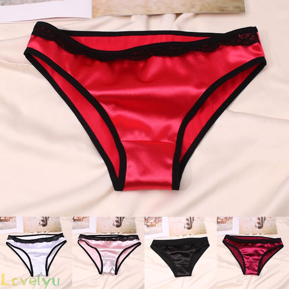 【Ready Stock】Women Panties G-string Thong Lingerie Silk Satin Underwear Knickers Briefs@New