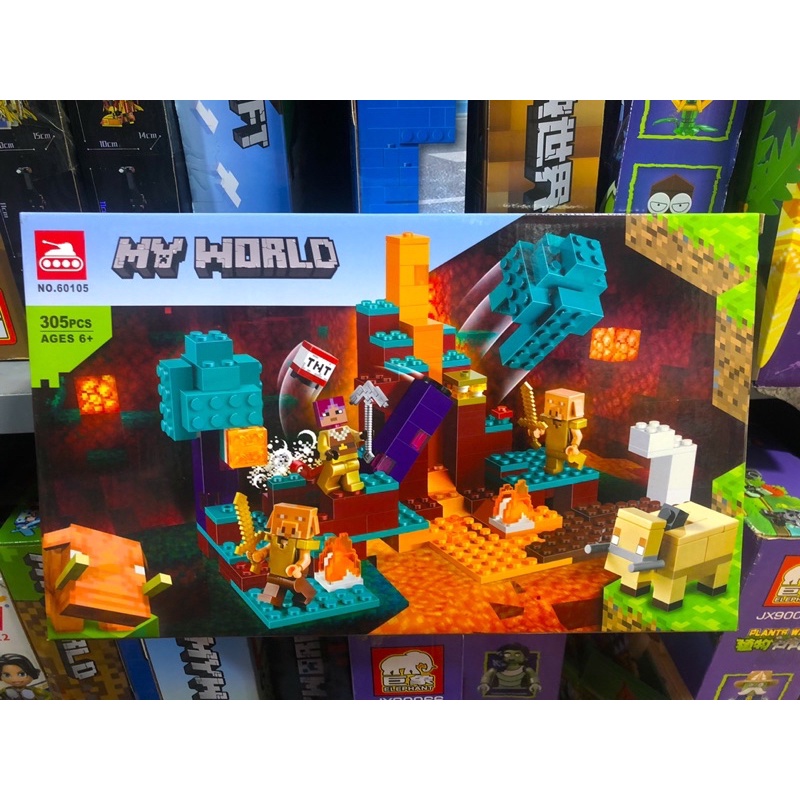 Lego Xếp Hình Minecraft - Bela 60105 ( Lắp Ráp Cổng Địa Ngục Trong Núi 305 Mảnh )
