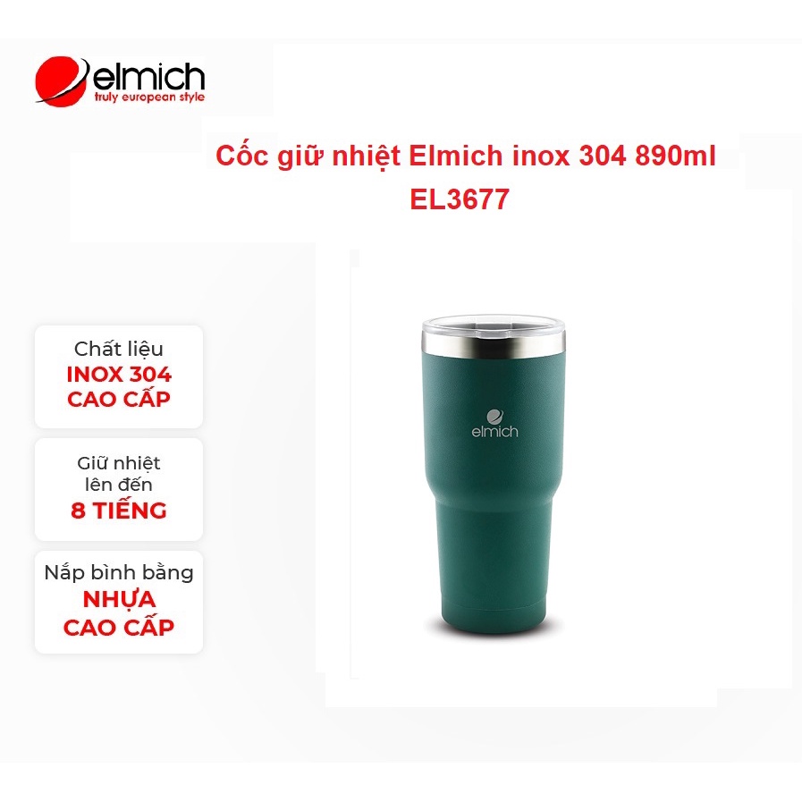 Cốc giữ nhiệt Elmich inox 304 890ml EL3677