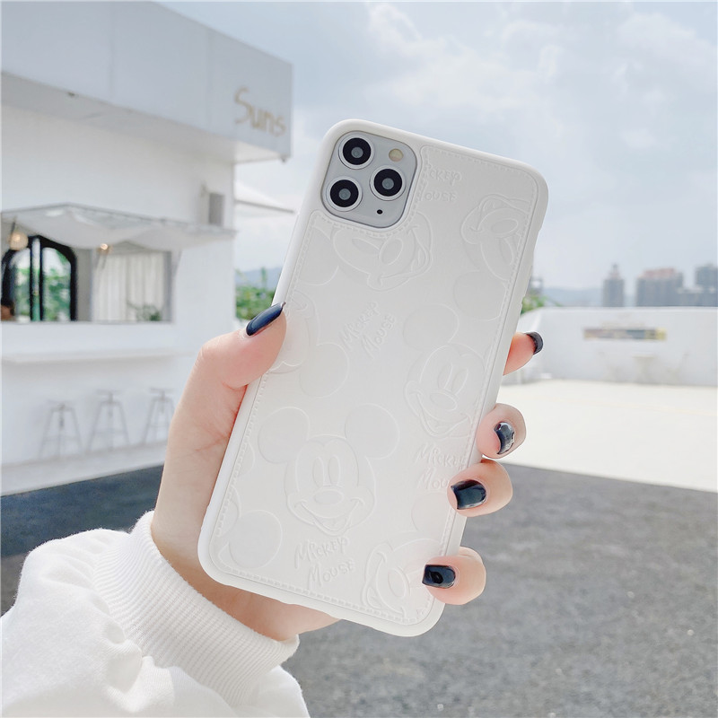 Ốp Điện Thoại Da Cứng Dập Nổi Hình Đầu Chuột Mickey Chống Sốc Cho Iphone 11 Pro Max 11 8 7 6 6s Plus X Xs Xr Xsmax 11 Pro Se 2020