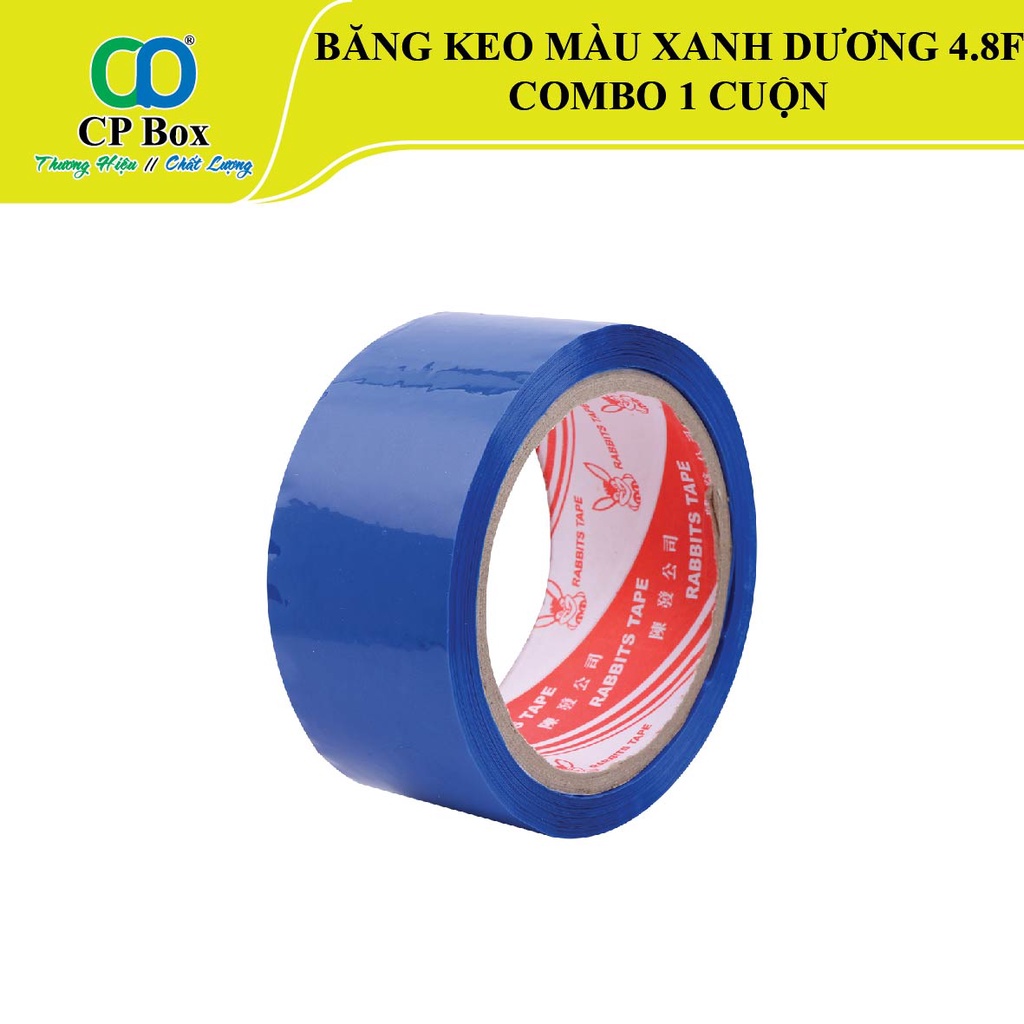 Băng keo màu Xanh Dương, bản 4.8F, nặng 900gr/ cây , Băng keo dán thùng, dán hộp - CP Box