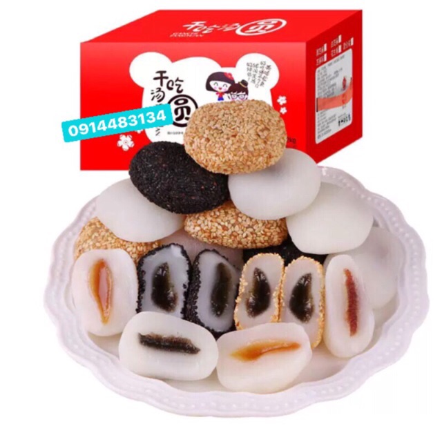 HỘP 2KG BÁNH MOCHI TRÒN MIX VỊ (~70c)