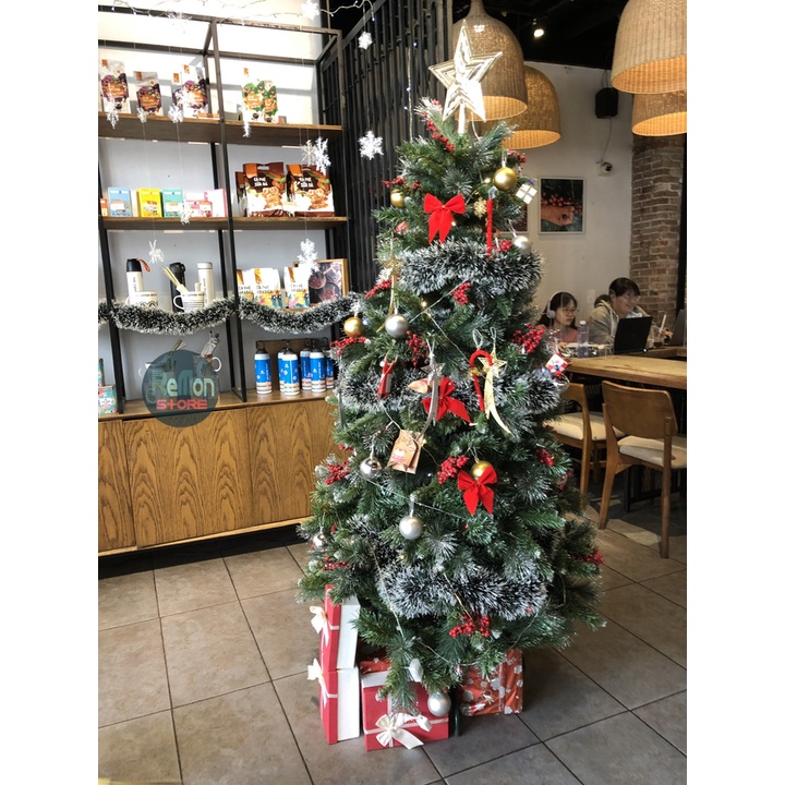 Dây 2m dày có Nơ Chuông Quả Thông noel Dây kim tuyến đuôi chồn trang trí Giáng Sinh loại dày đẹp